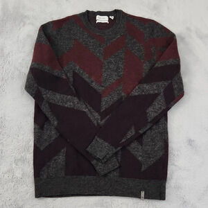 Calvin Klein WOOL Men's Italian Yarn diamond print sweater
